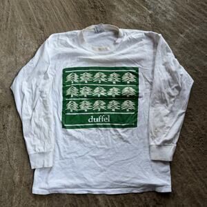 Vintage Duffel Outdoor Long Sleeve Shirt Men's XL 90s White Hiking Trail Trees
